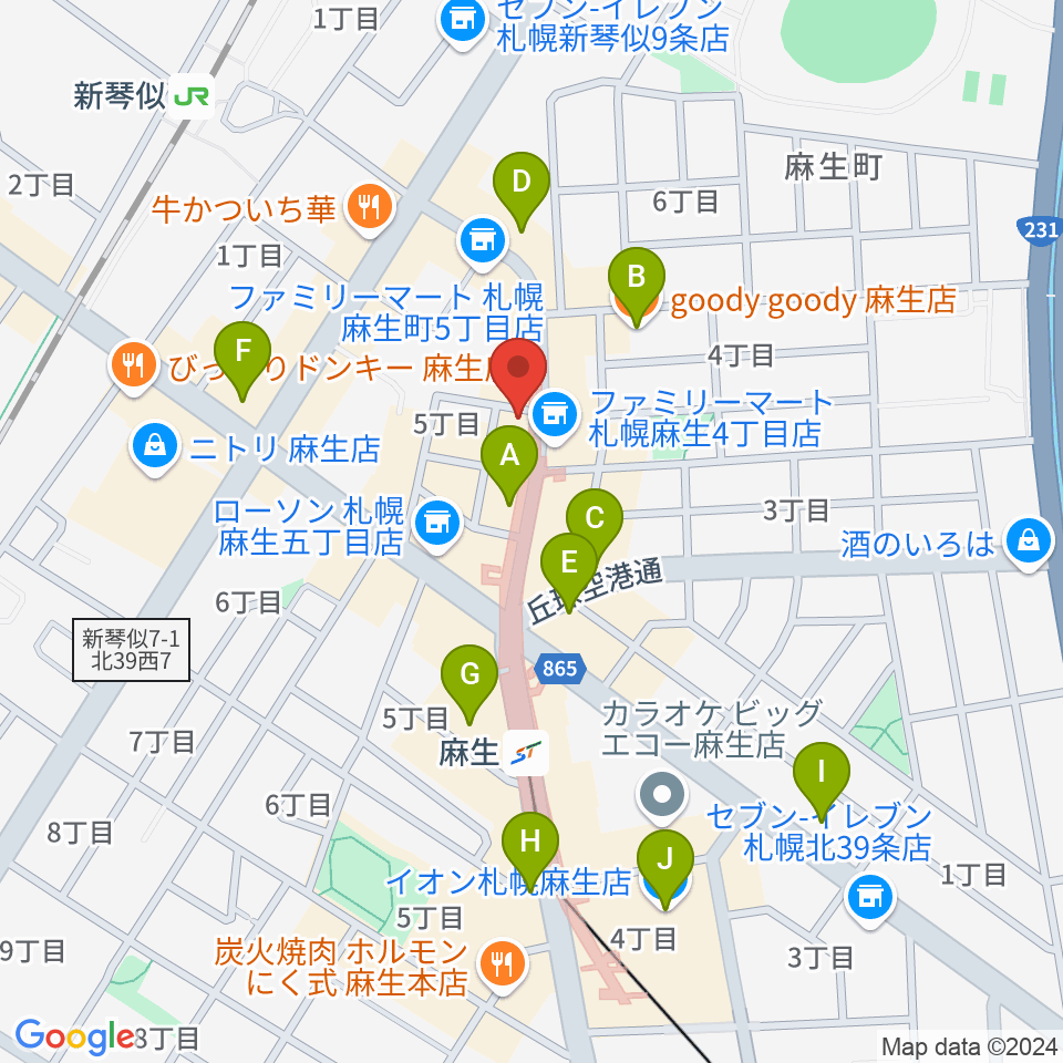 デコ・ミュージック周辺のカフェ一覧地図