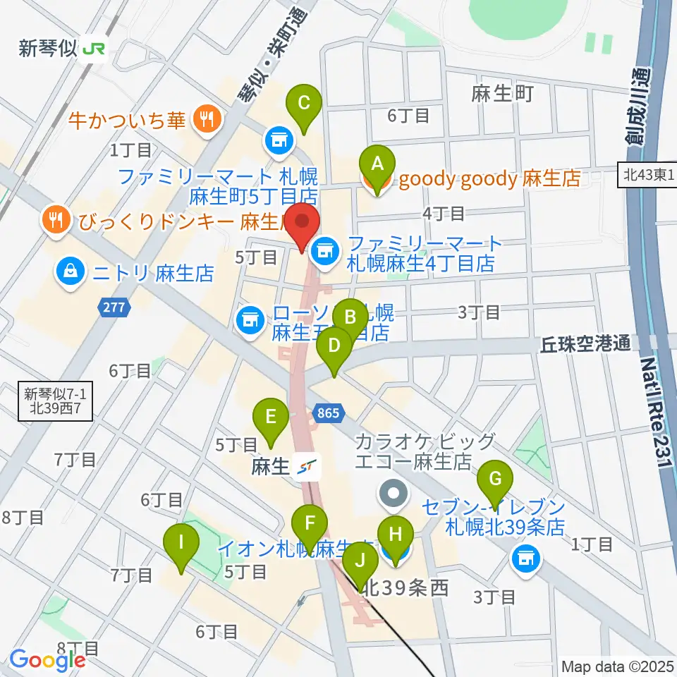 デコ・ミュージック周辺のカフェ一覧地図