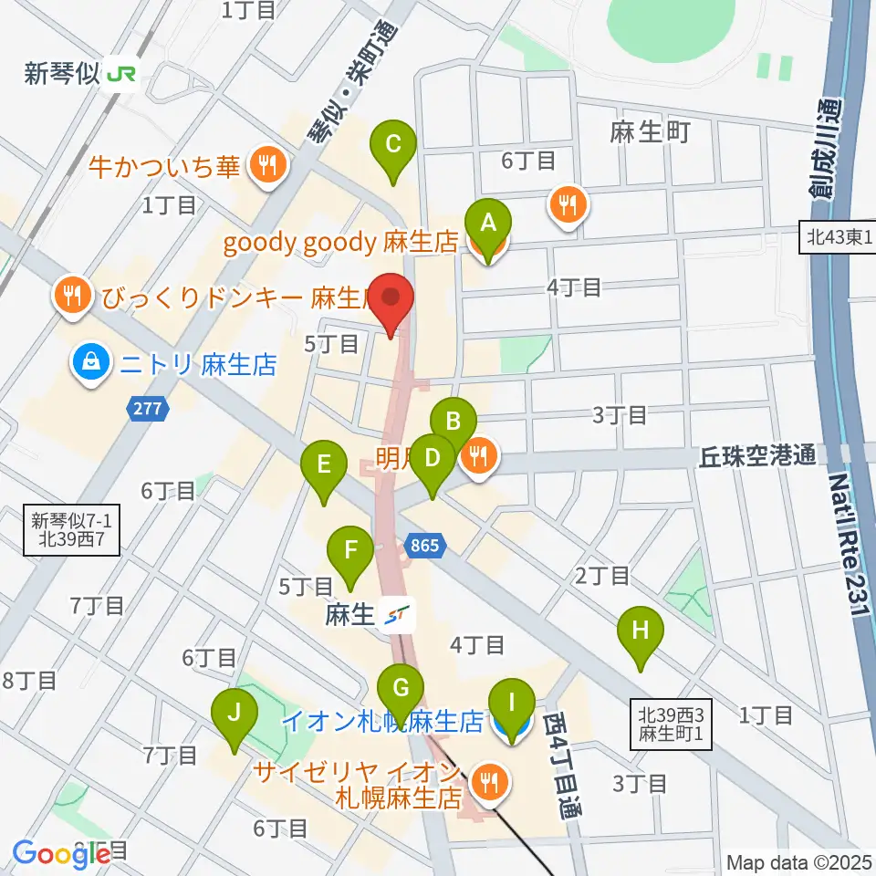 デコ・ミュージック周辺のカフェ一覧地図