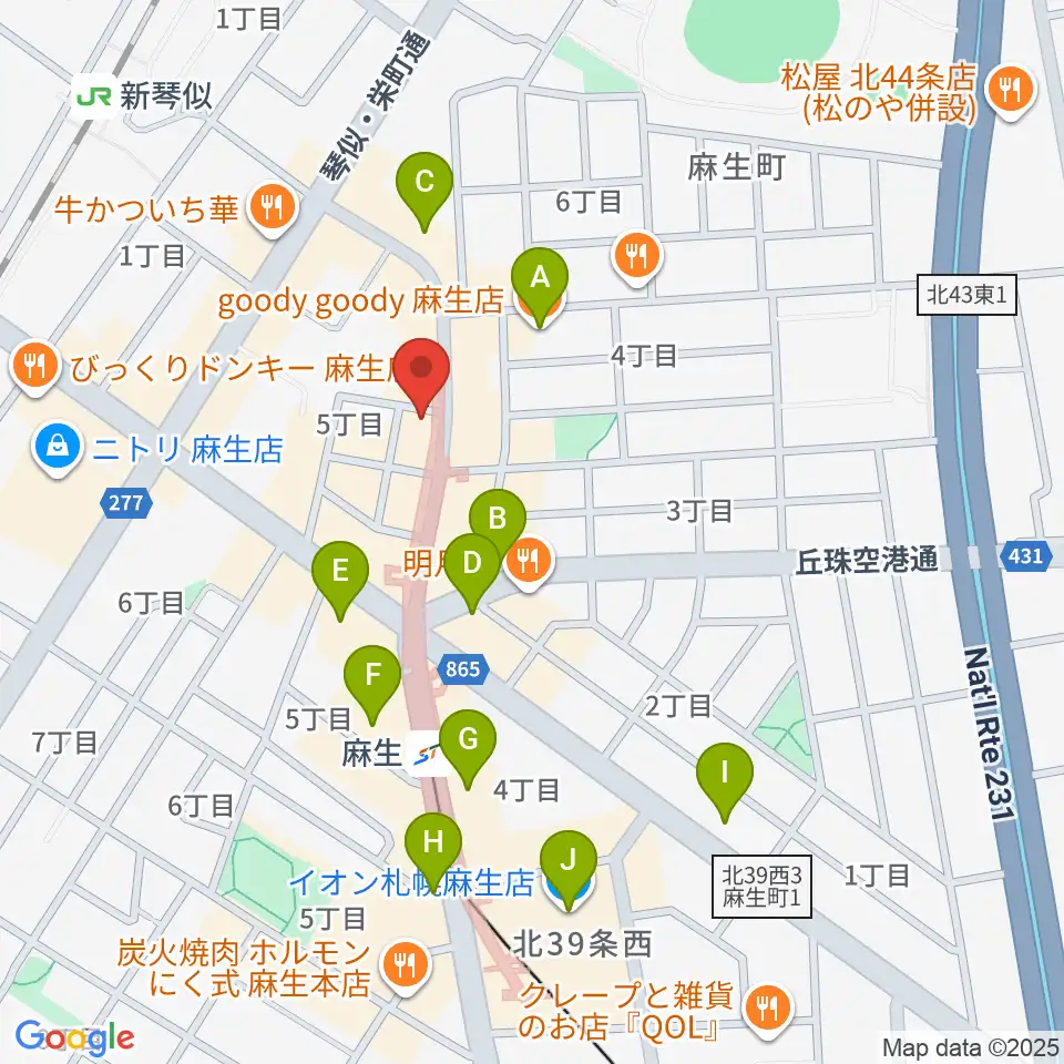 デコ・ミュージック周辺のカフェ一覧地図
