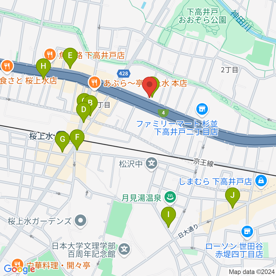 バイオリンレガート周辺のカフェ一覧地図