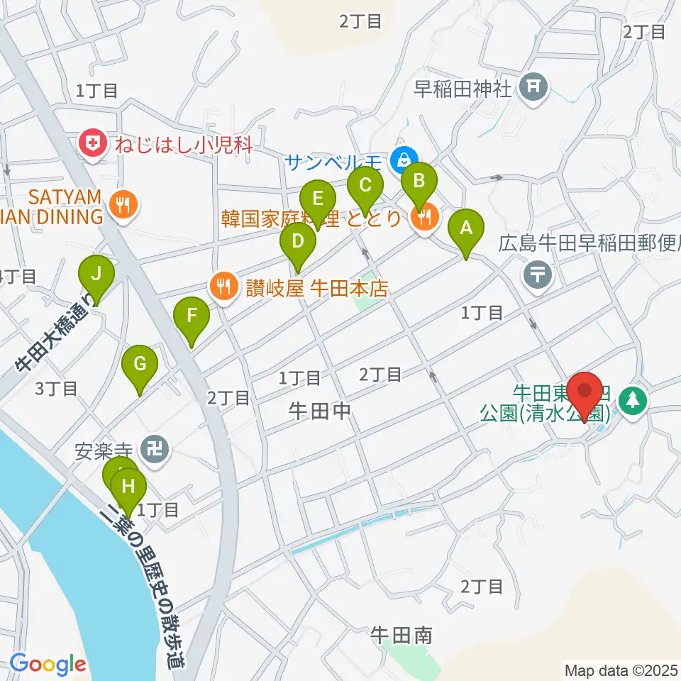Miu音楽アカデミー周辺のカフェ一覧地図