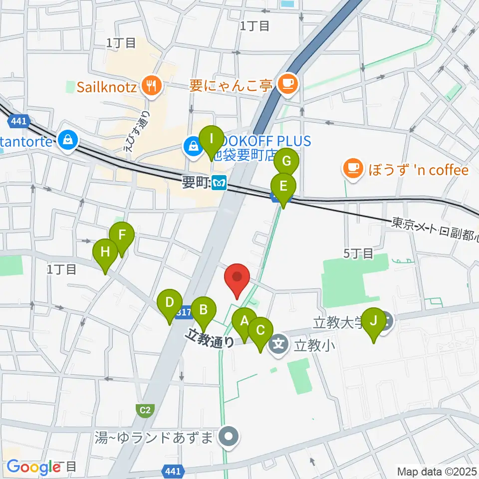 河野ギター製作所周辺のカフェ一覧地図
