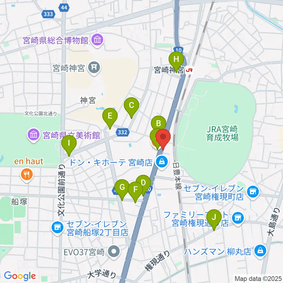ピアノバンク カルチャー教室周辺のカフェ一覧地図