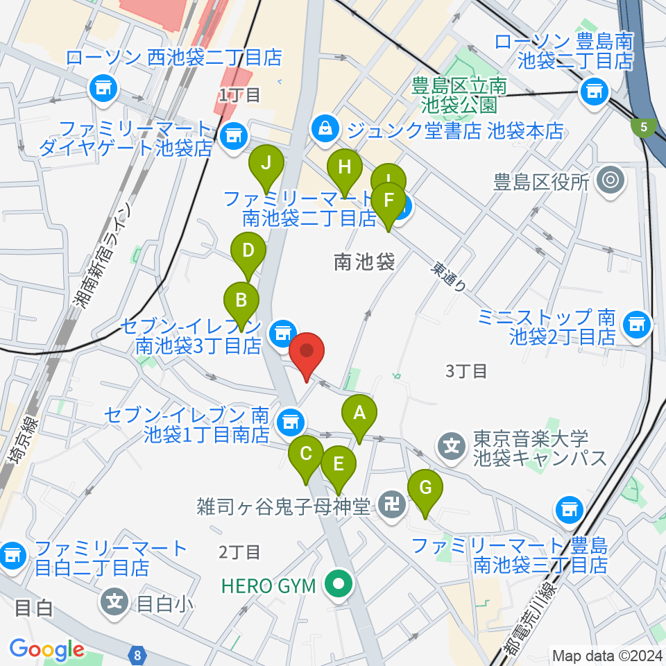 FANA周辺のカフェ一覧地図