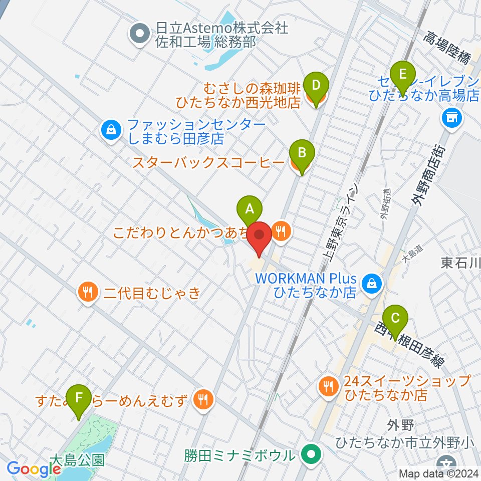 スタジオ音楽工房周辺のカフェ一覧地図