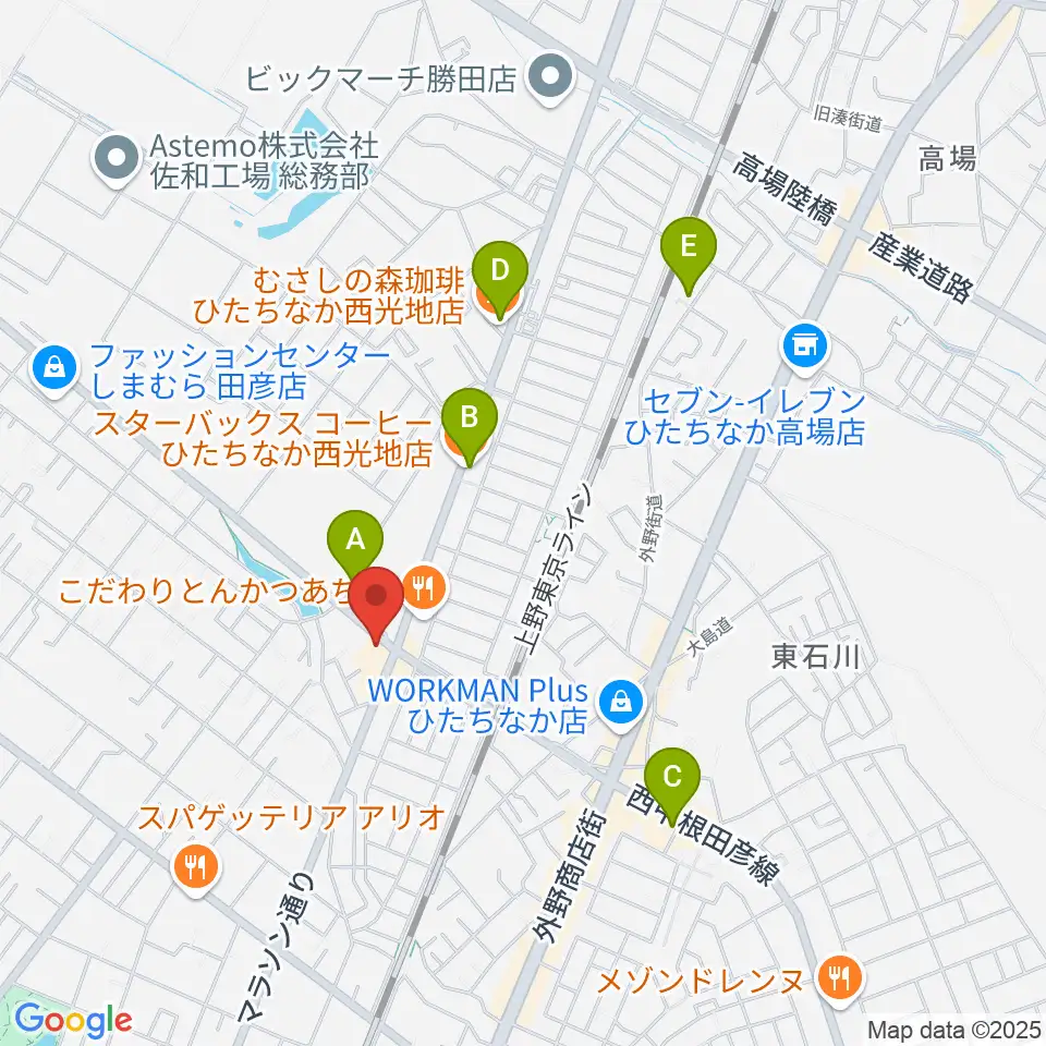 スタジオ音楽工房周辺のカフェ一覧地図