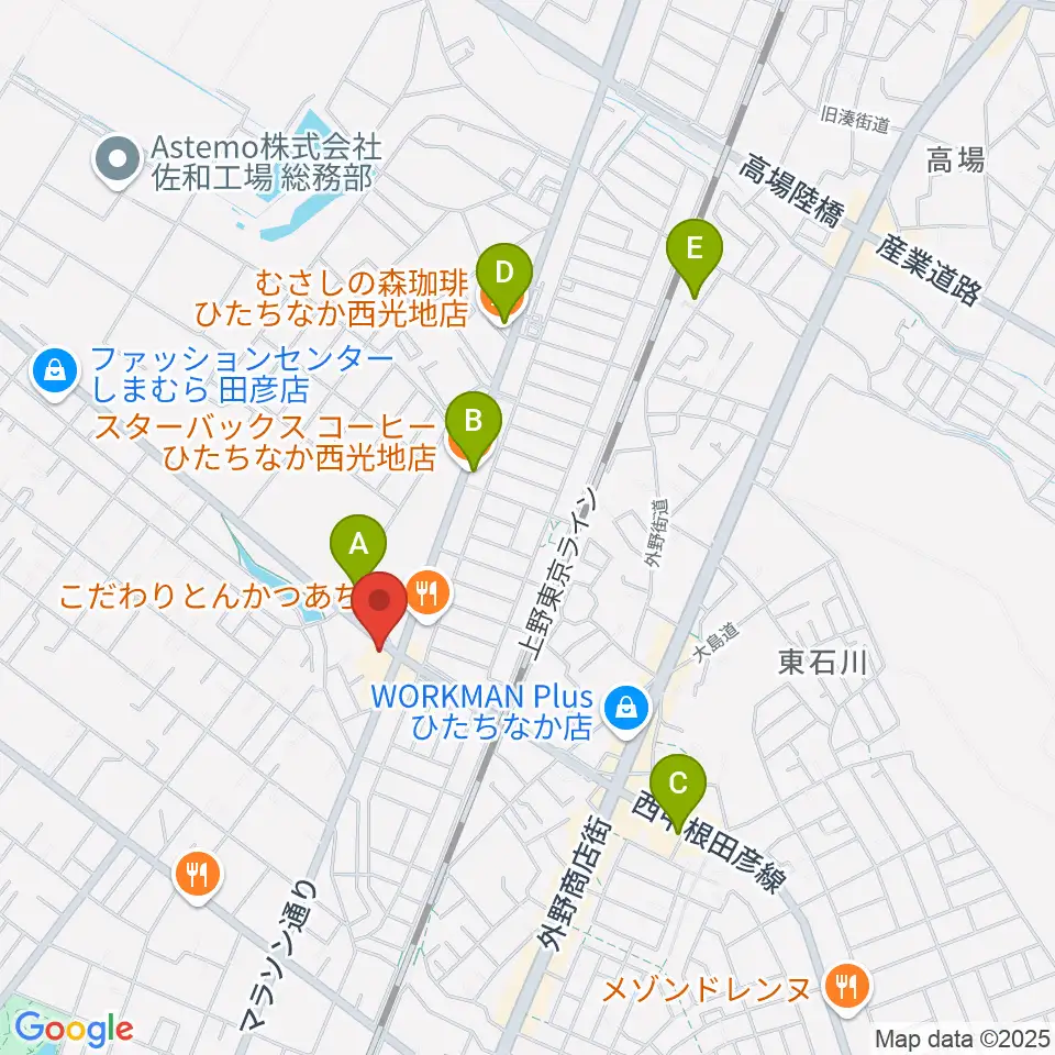 スタジオ音楽工房周辺のカフェ一覧地図