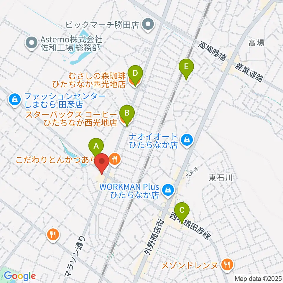 スタジオ音楽工房周辺のカフェ一覧地図