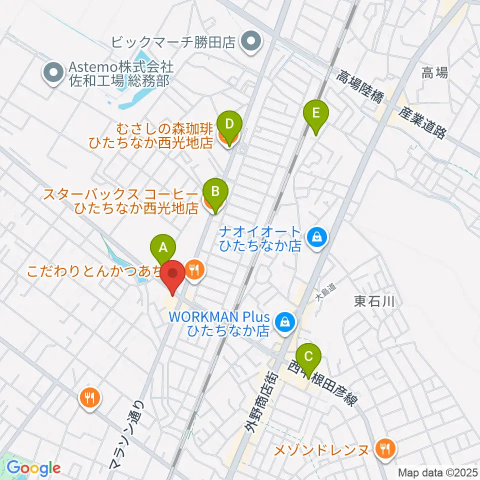 スタジオ音楽工房周辺のカフェ一覧地図
