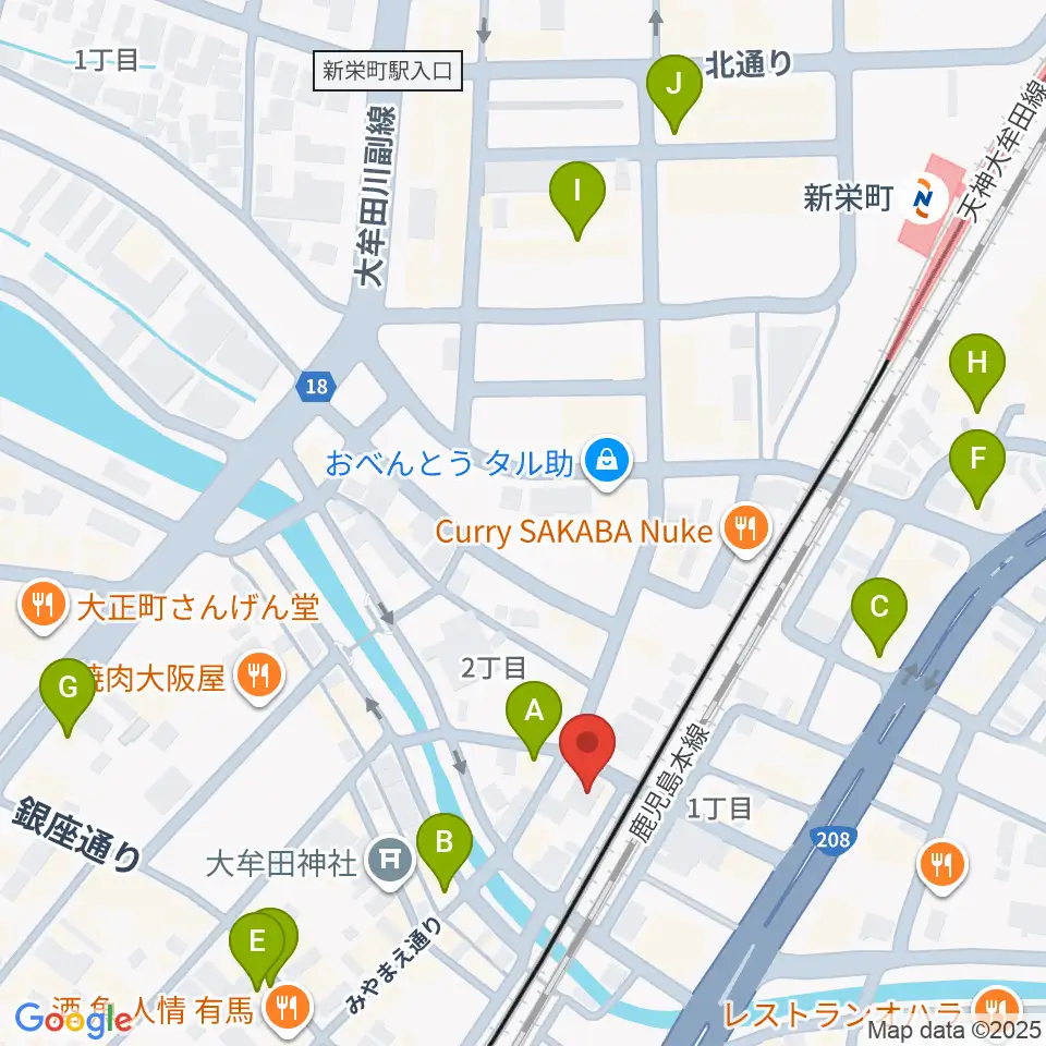 アイ＆カルチャ大牟田周辺のカフェ一覧地図