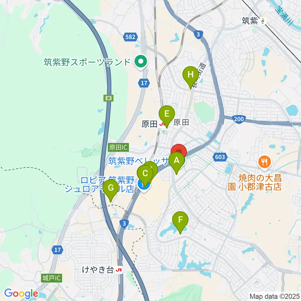 アイ&カルチャ筑紫野周辺のカフェ一覧地図