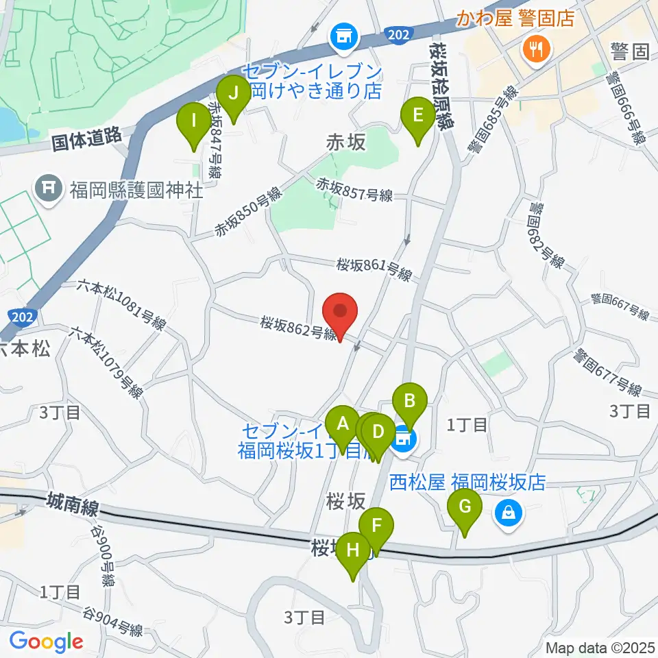 桜坂スタジオスタッフ周辺のカフェ一覧地図
