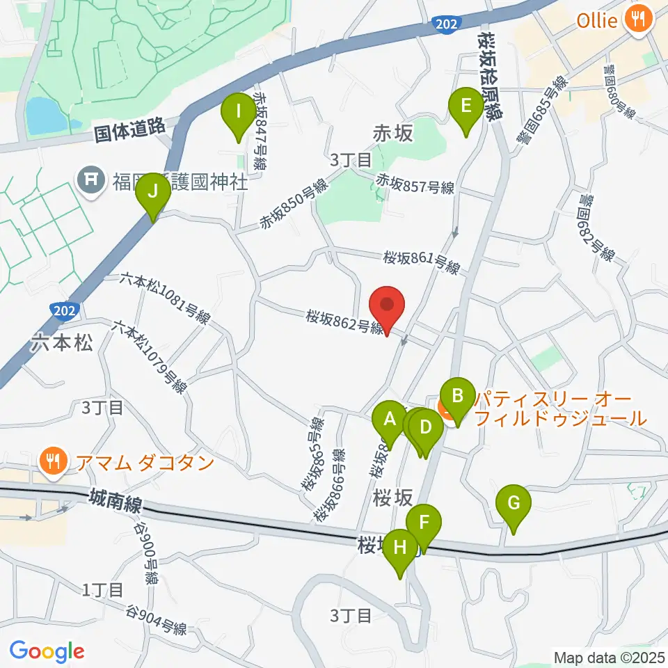 桜坂スタジオスタッフ周辺のカフェ一覧地図