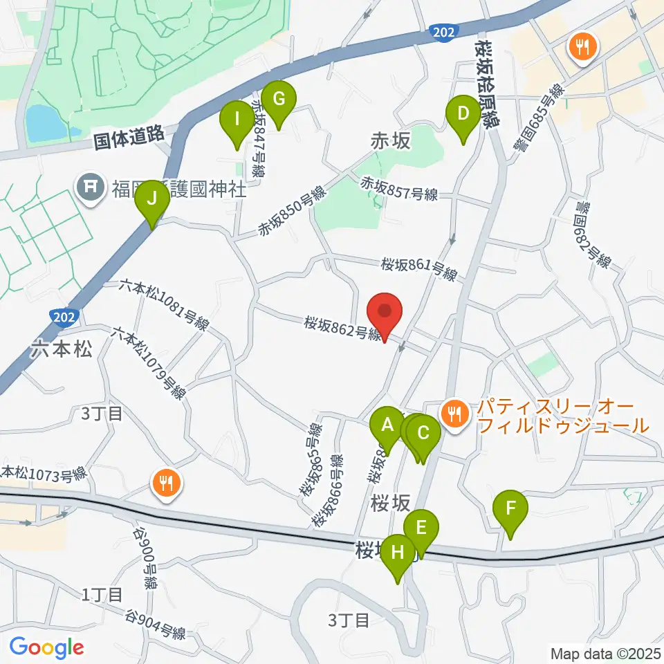 桜坂スタジオスタッフ周辺のカフェ一覧地図