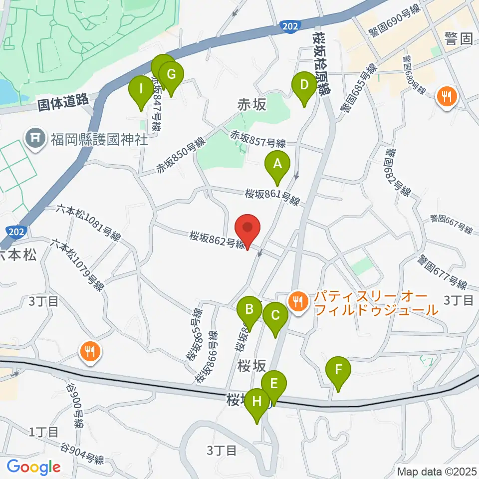 桜坂スタジオスタッフ周辺のカフェ一覧地図