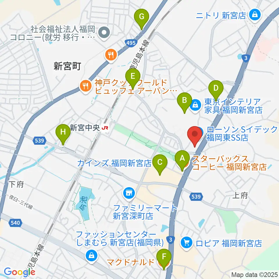 MUSIC STUDIO BEBOP周辺のカフェ一覧地図