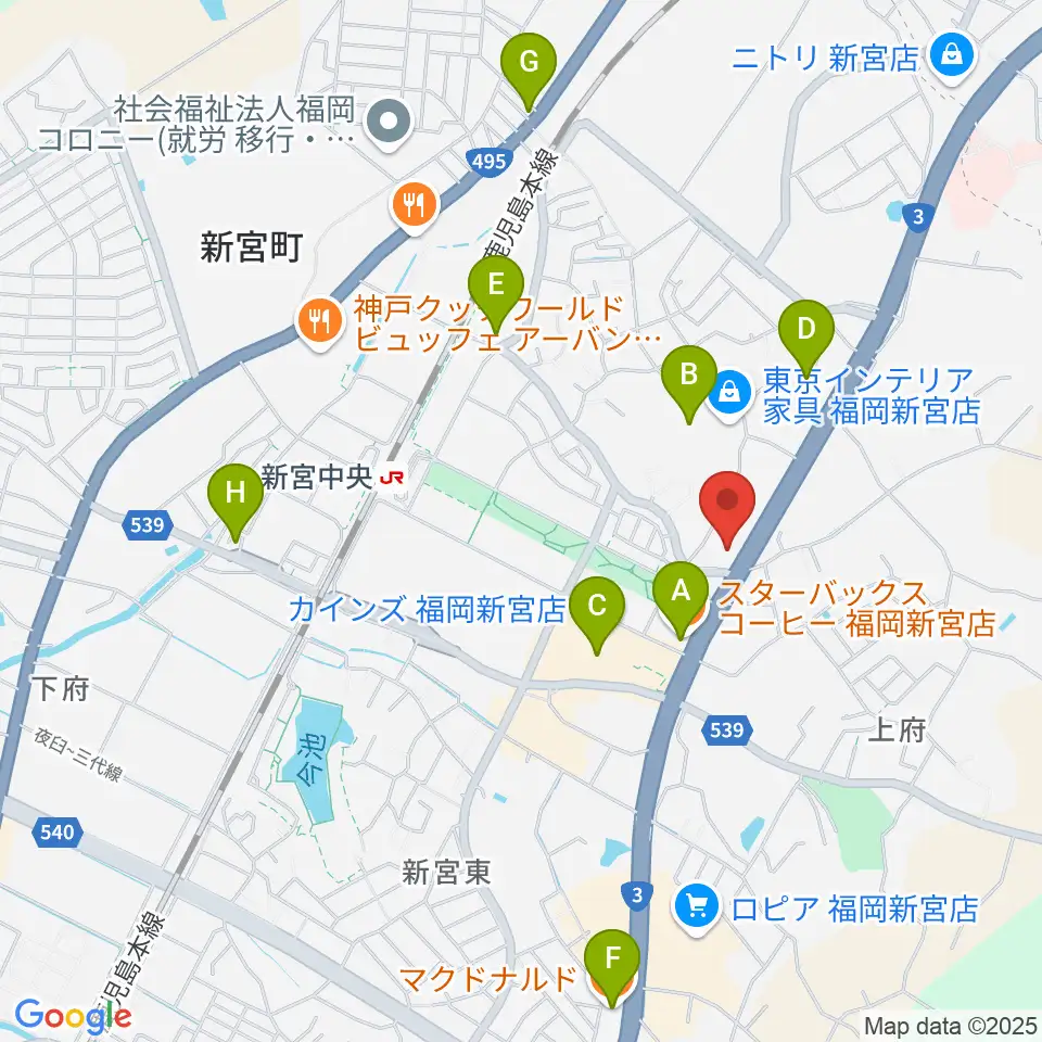 MUSIC STUDIO BEBOP周辺のカフェ一覧地図