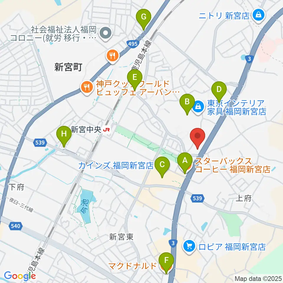 MUSIC STUDIO BEBOP周辺のカフェ一覧地図