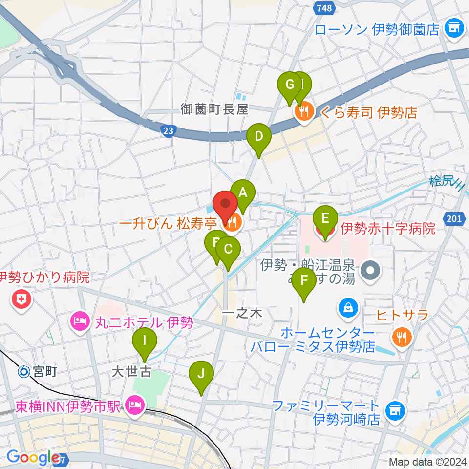 ETUDEドラム教室周辺のカフェ一覧地図