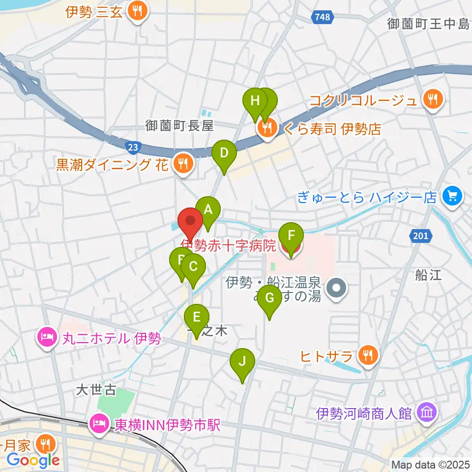 ETUDEドラム教室周辺のカフェ一覧地図