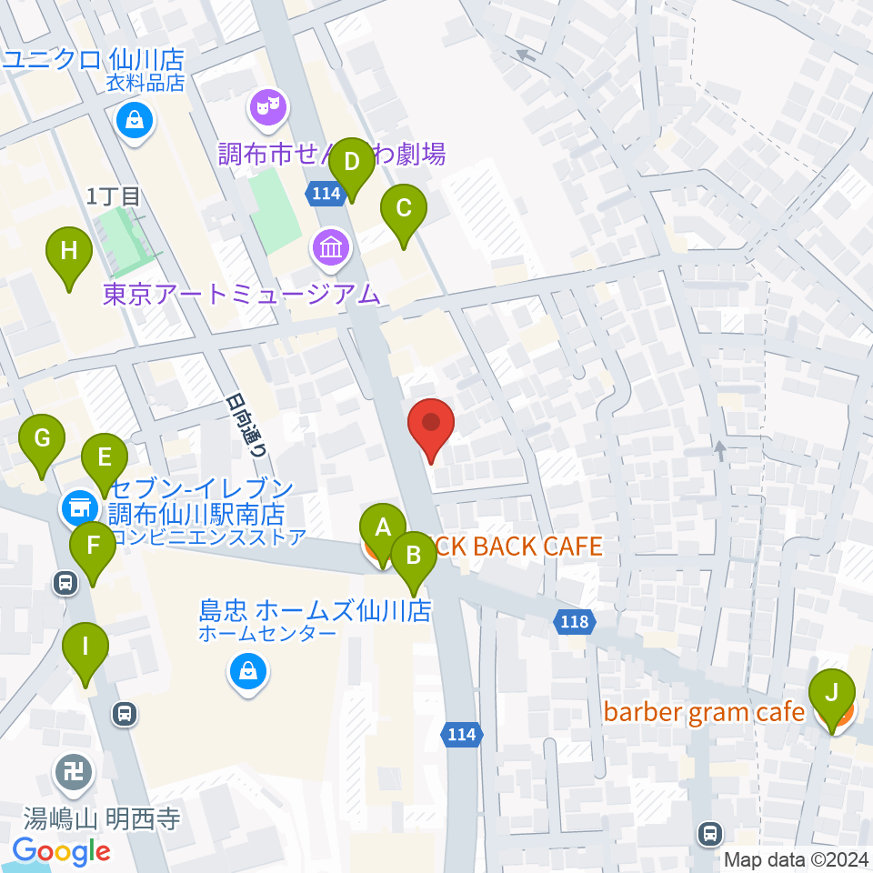 仙川プティレコード周辺のカフェ一覧地図