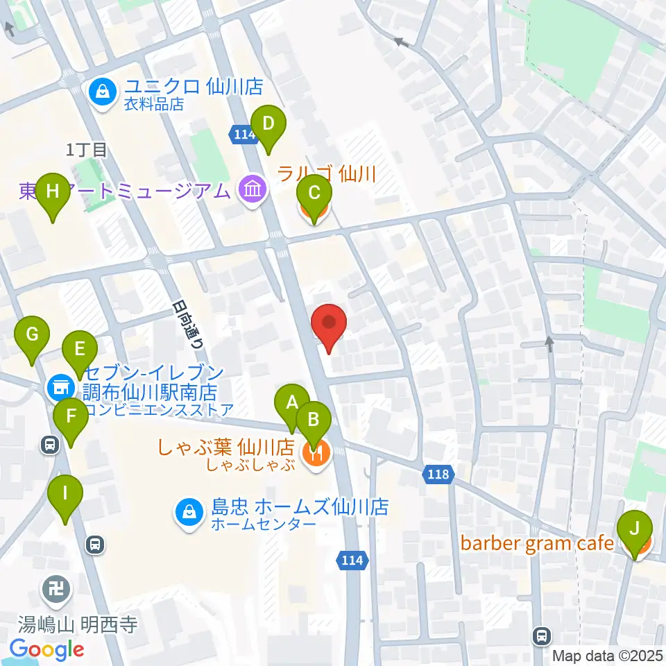 仙川プティレコード周辺のカフェ一覧地図