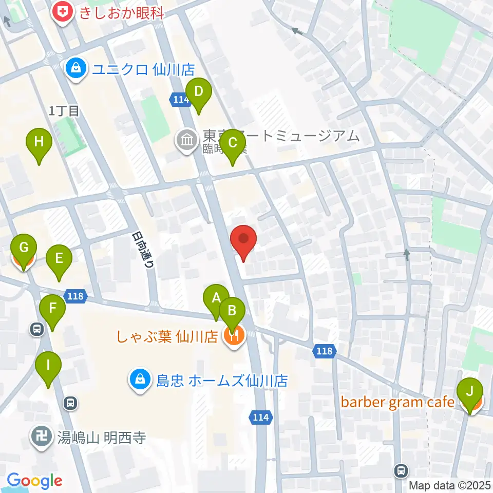 仙川プティレコード周辺のカフェ一覧地図