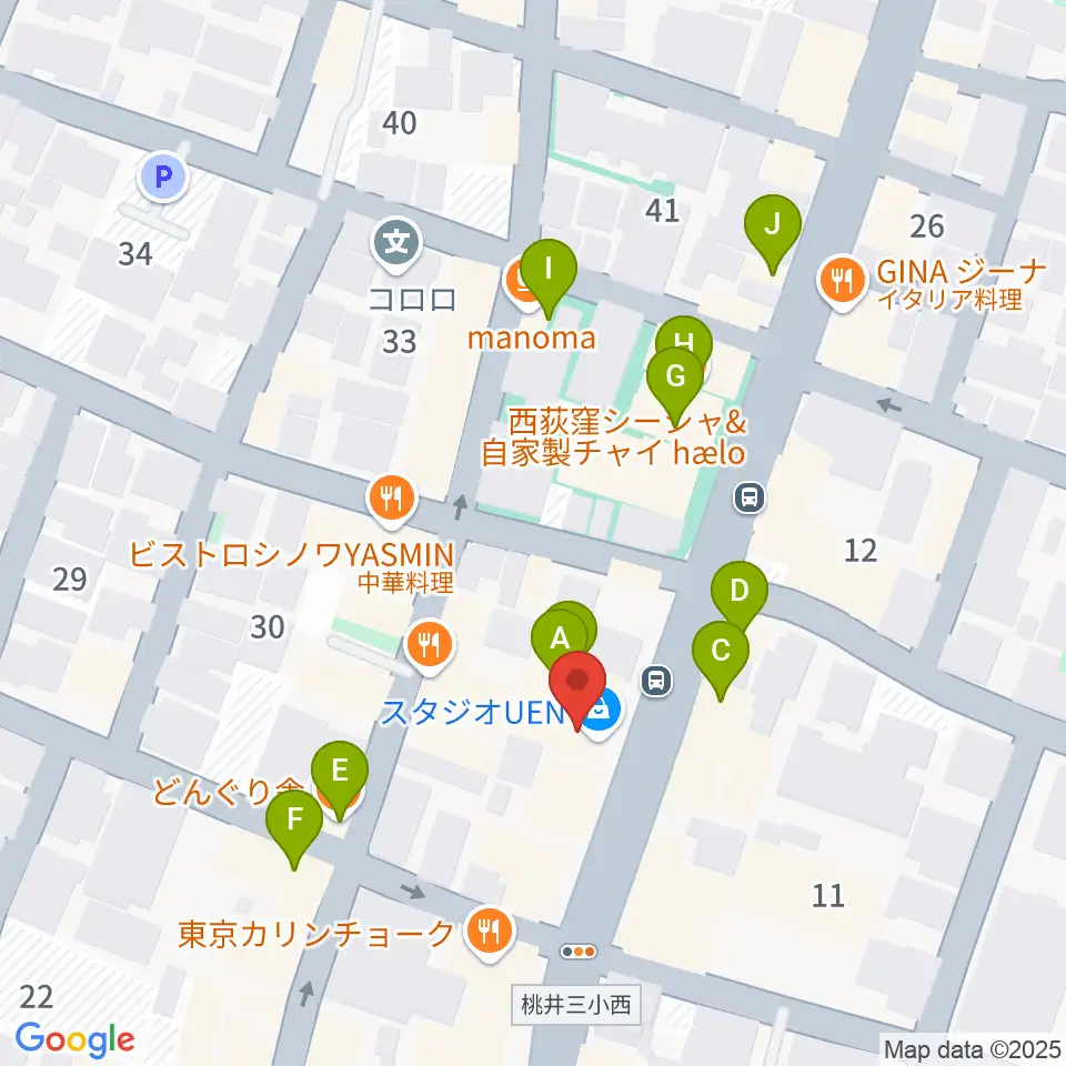 STUDIO UEN周辺のカフェ一覧地図