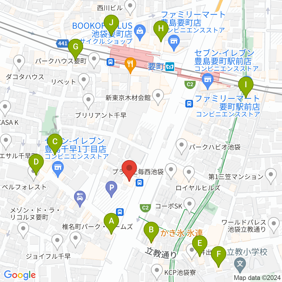 黒坂音楽工房周辺のカフェ一覧地図