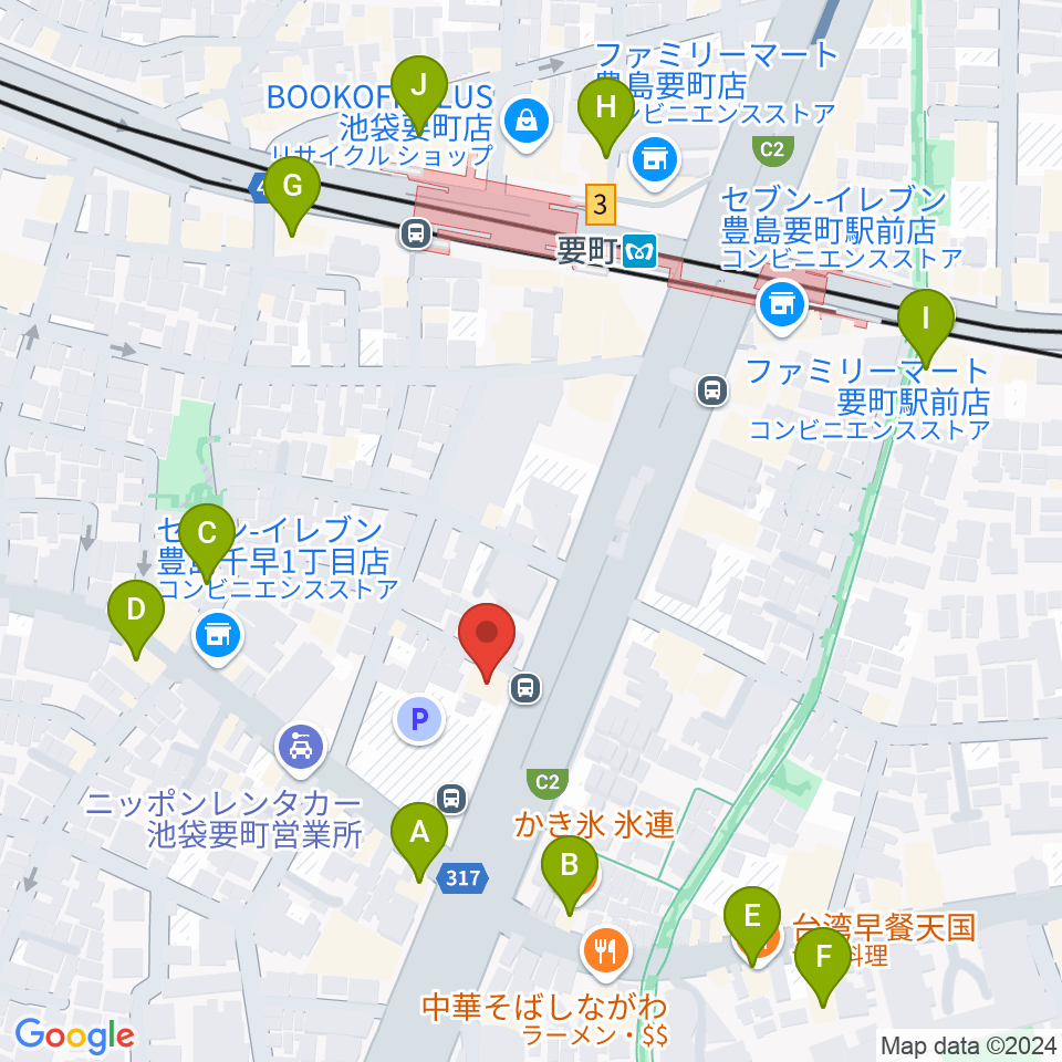 黒坂音楽工房周辺のカフェ一覧地図