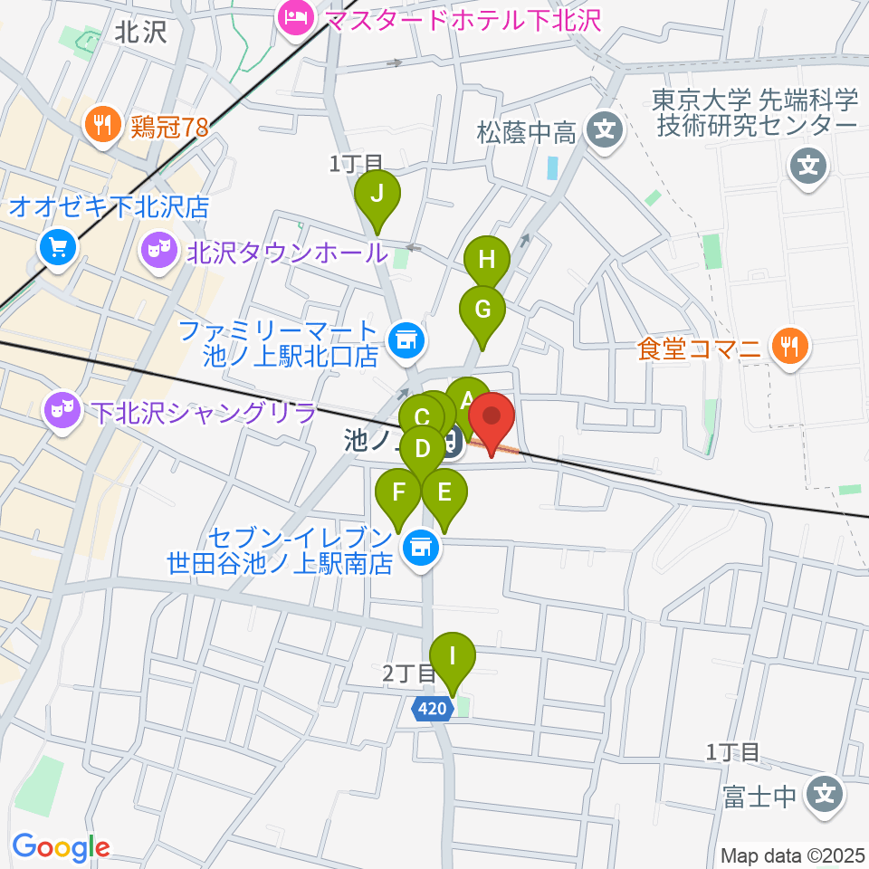 ヤマテピアノ周辺のカフェ一覧地図