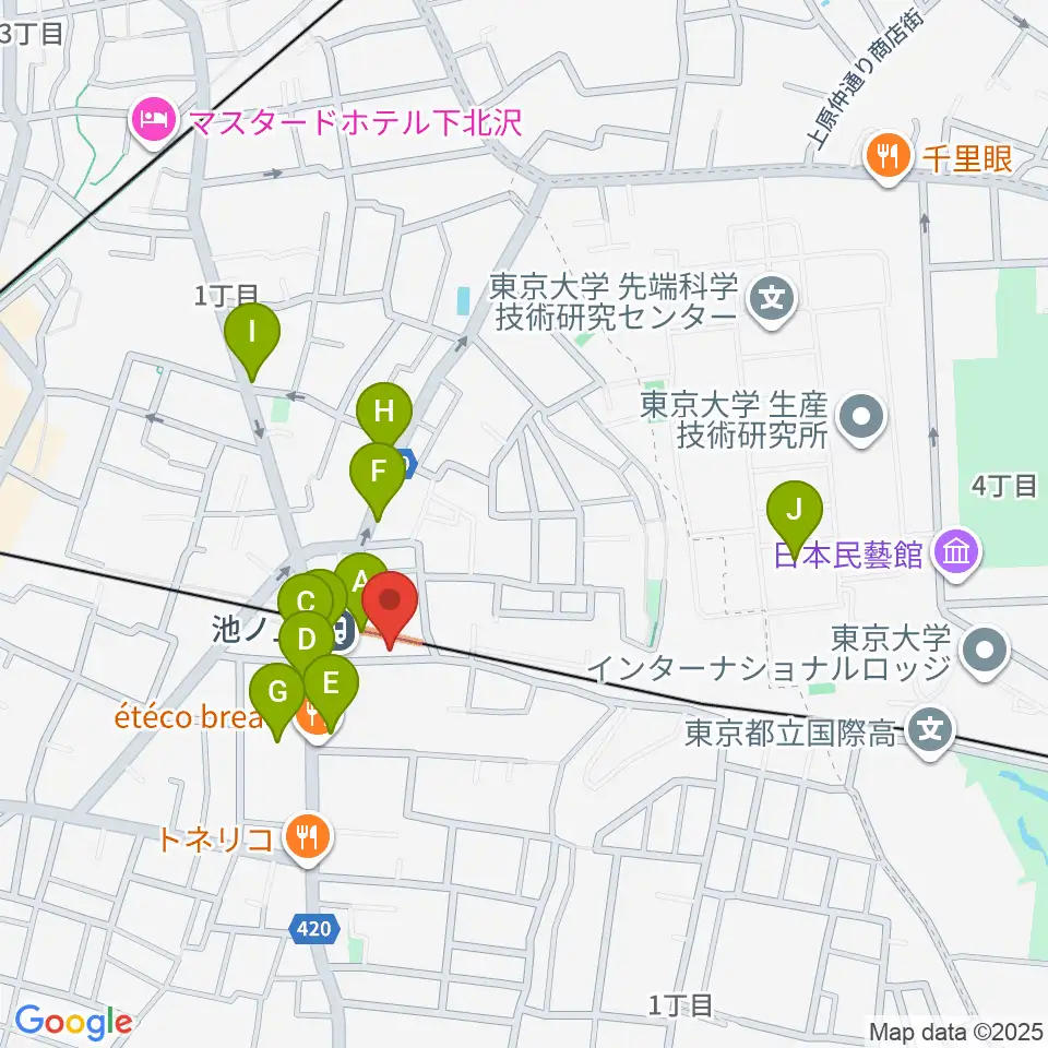ヤマテピアノ周辺のカフェ一覧地図