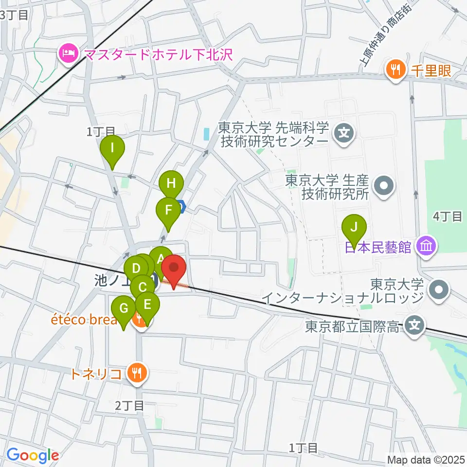 ヤマテピアノ周辺のカフェ一覧地図