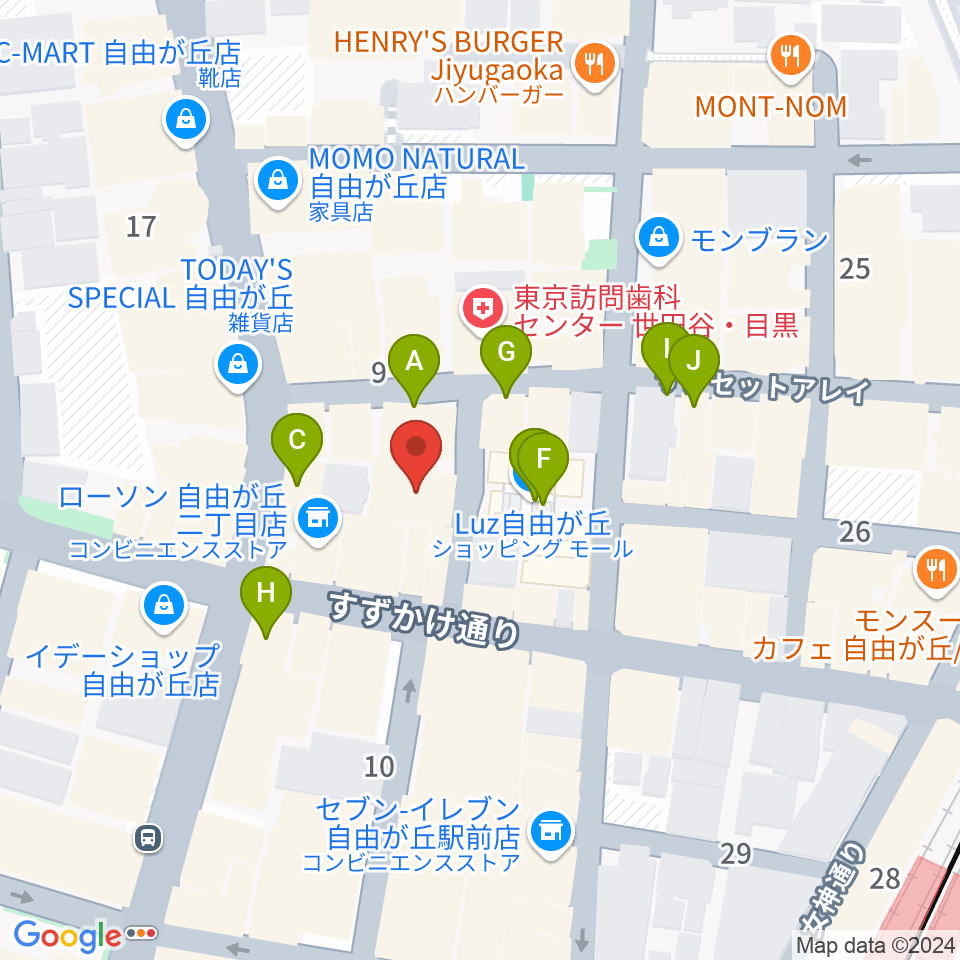 ラマンダ シャンソン教室周辺のカフェ一覧地図