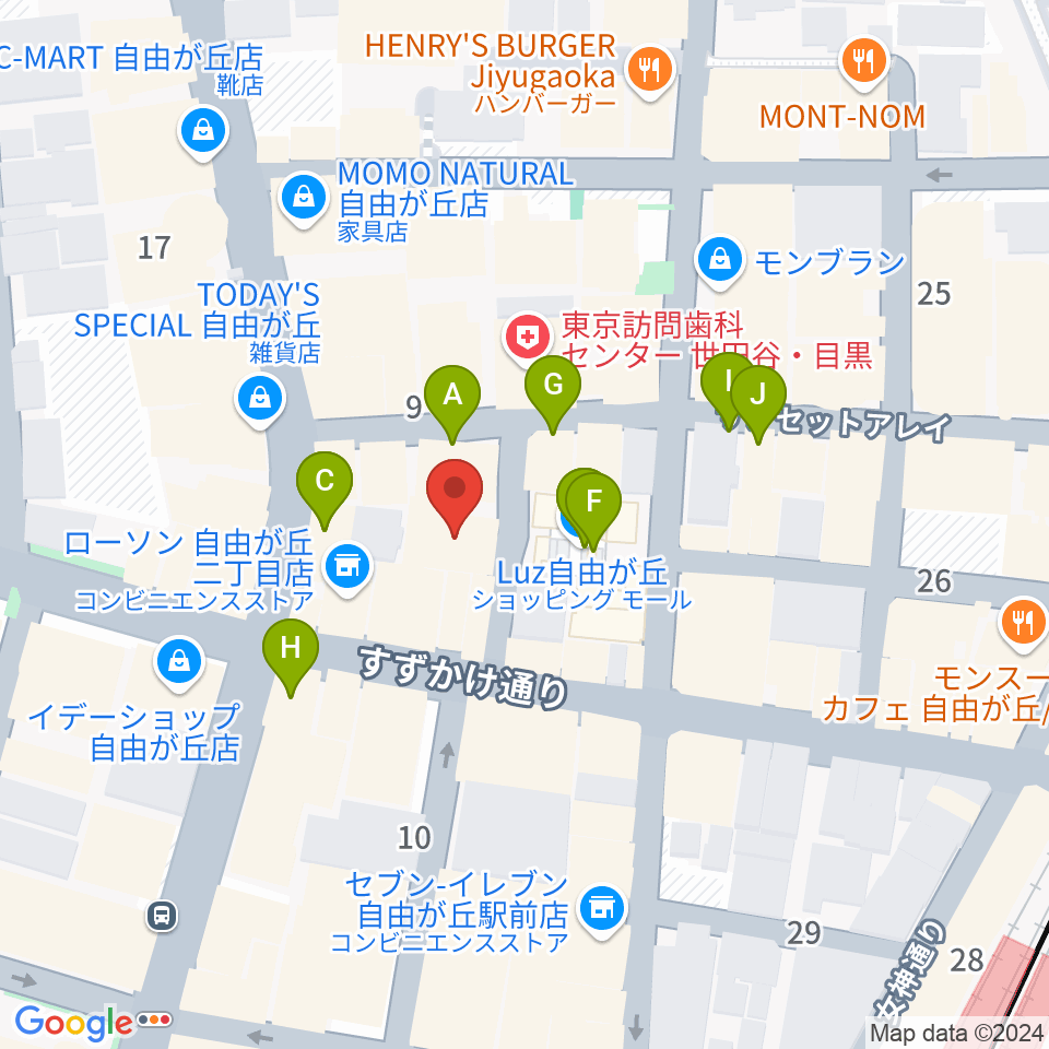 ラマンダ シャンソン教室周辺のカフェ一覧地図