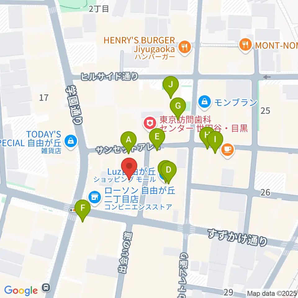 ラマンダ シャンソン教室周辺のカフェ一覧地図