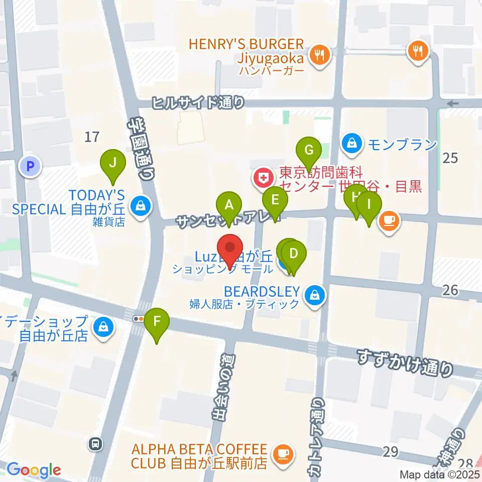 ラマンダ シャンソン教室周辺のカフェ一覧地図