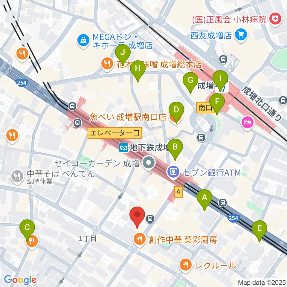 サクライ楽器 成増本店周辺のカフェ一覧地図