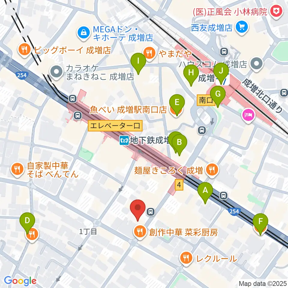 サクライ楽器 成増本店周辺のカフェ一覧地図