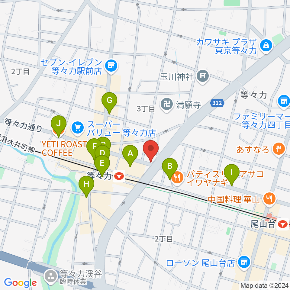 studio LABO周辺のカフェ一覧地図