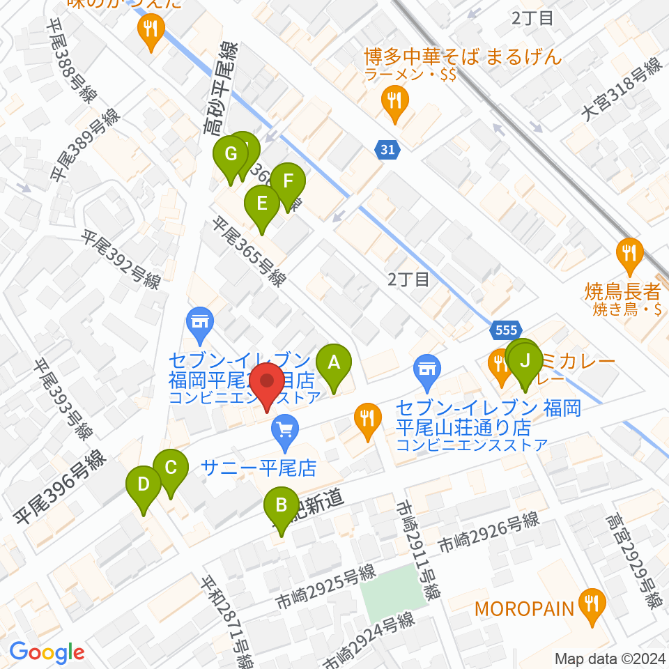 STS STUDIO周辺のカフェ一覧地図