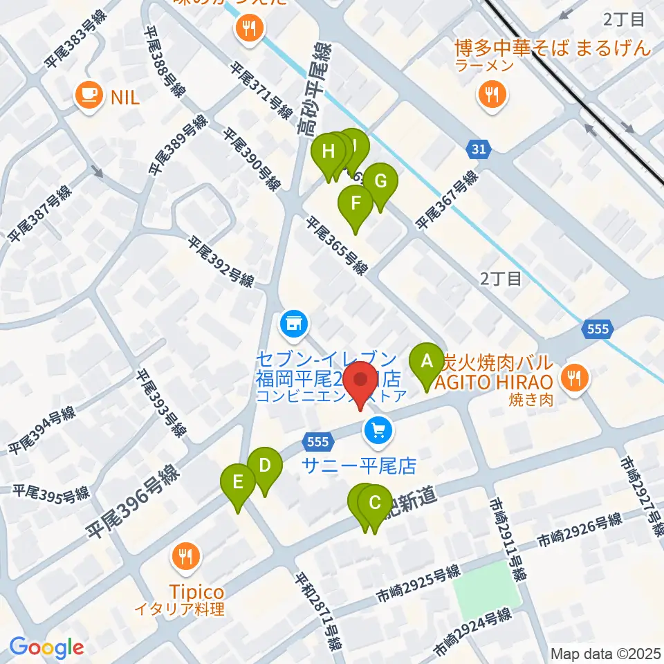 STS STUDIO周辺のカフェ一覧地図