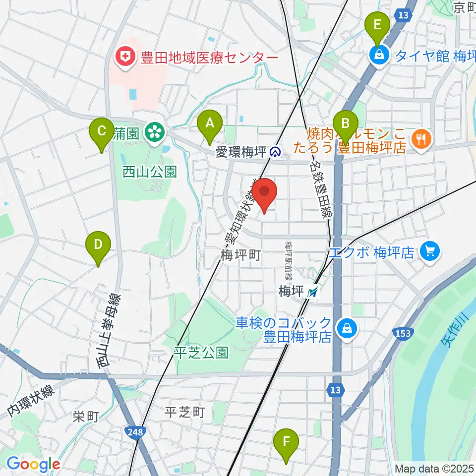 マルショー楽器豊田店周辺のカフェ一覧地図
