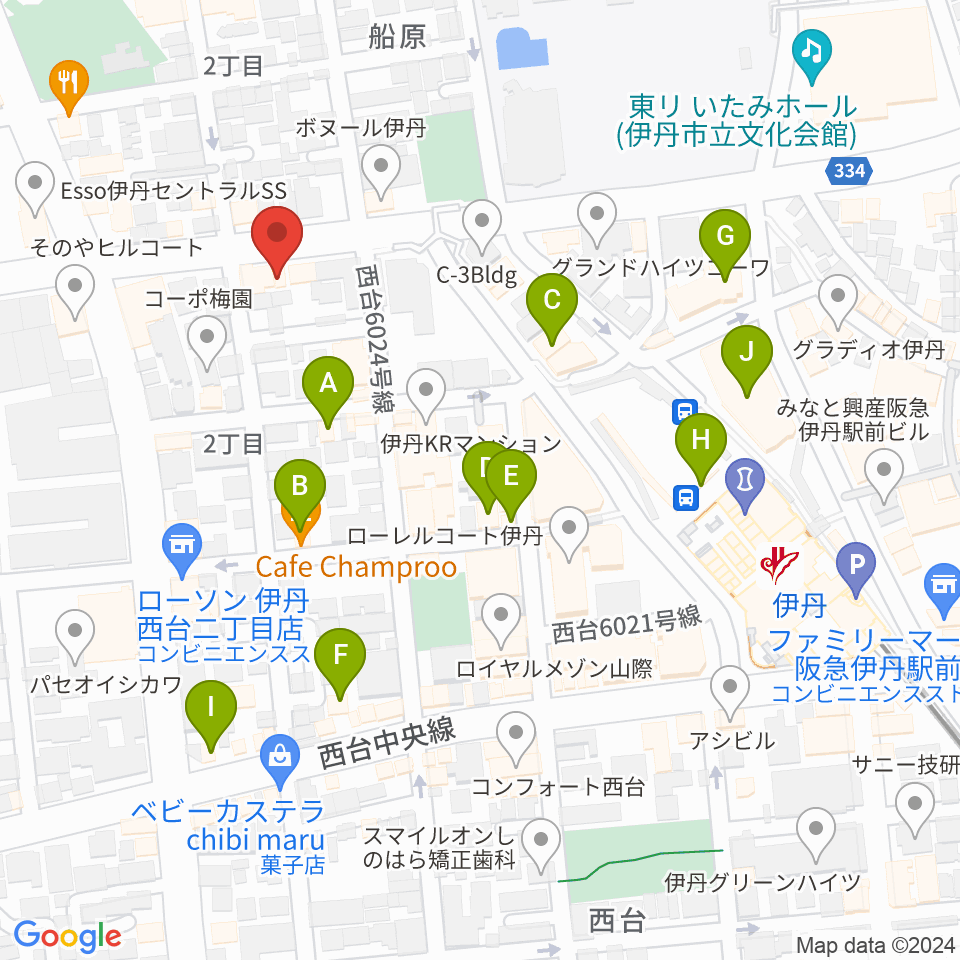 とらいする周辺のカフェ一覧地図