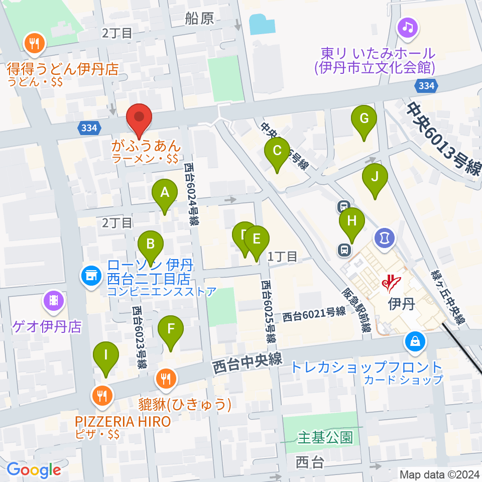 とらいする周辺のカフェ一覧地図