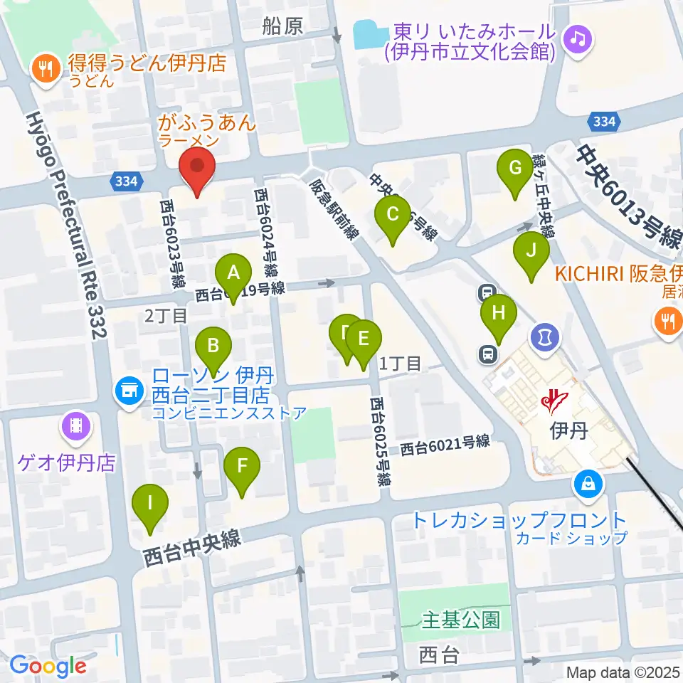 とらいする周辺のカフェ一覧地図