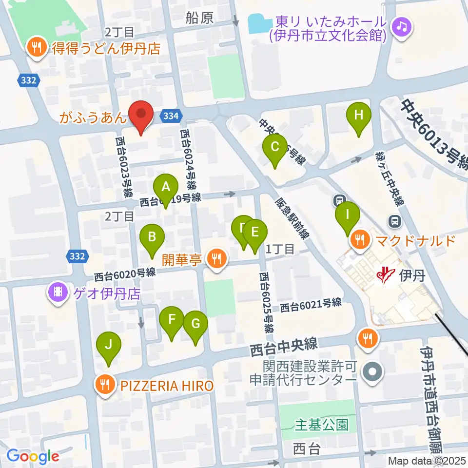 とらいする周辺のカフェ一覧地図