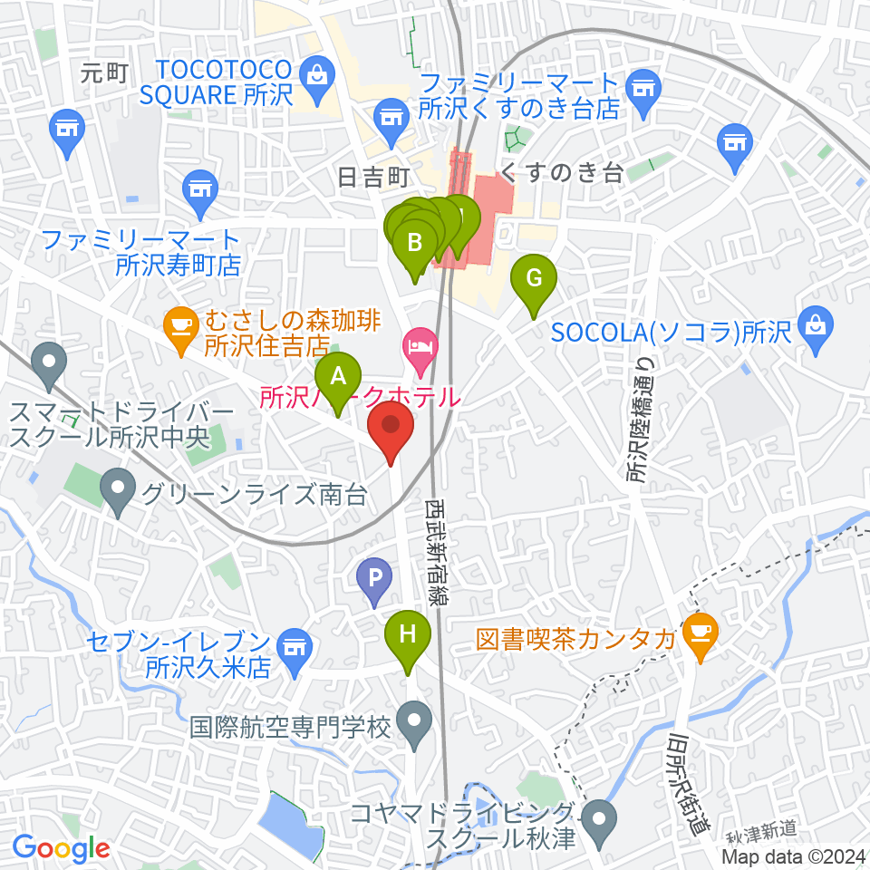 MTミュージック レンタルスタジオ周辺のカフェ一覧地図