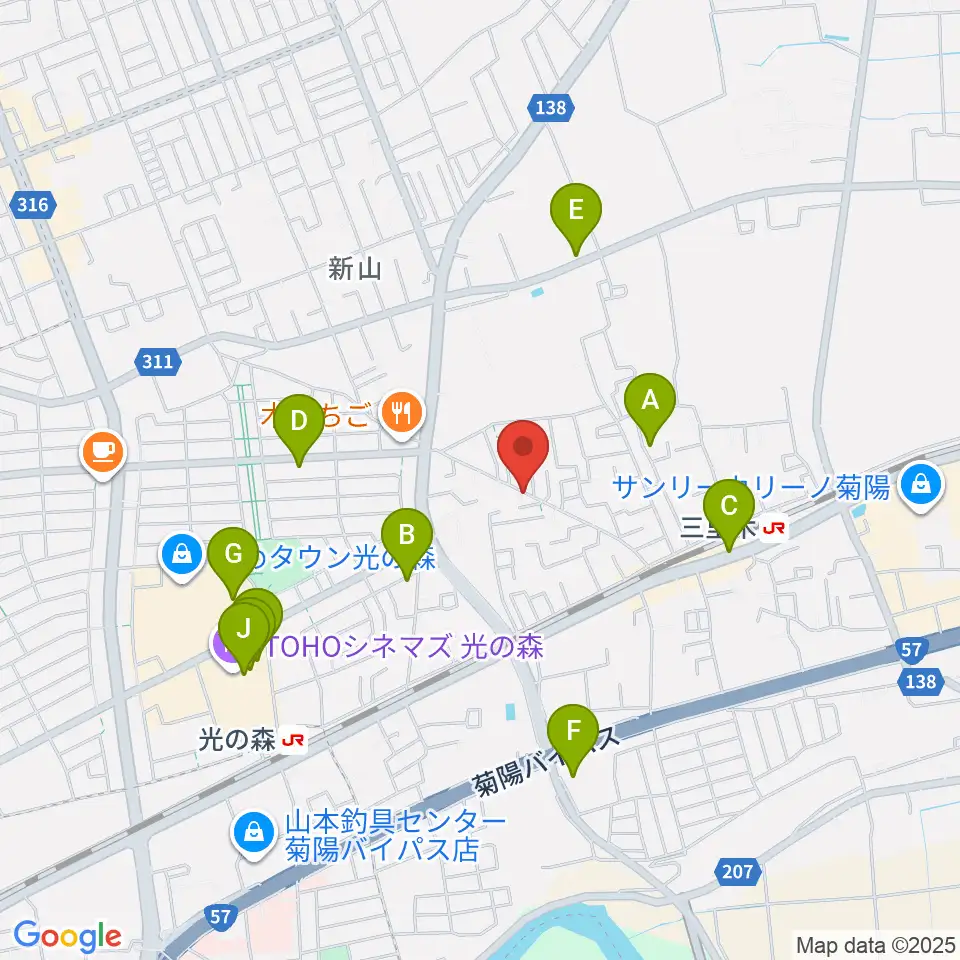 スタジオグリーム周辺のカフェ一覧地図